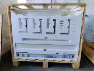 houten krat met polystyreen buffer